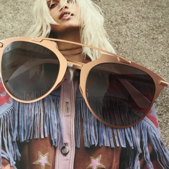 $149! AQS ALFIE Rose Gold & White Women's Aviator Sunglasses are New w/o Tags! - Picture 2 of 6